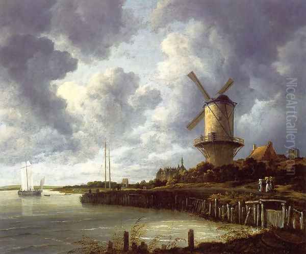 Mill At Wijk Near Duursteede Oil Painting by Jacob Van Ruisdael