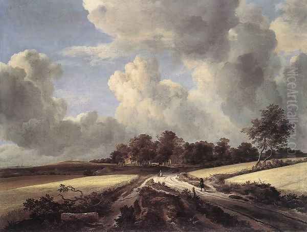 Wheat Fields 1670s Oil Painting by Jacob Van Ruisdael