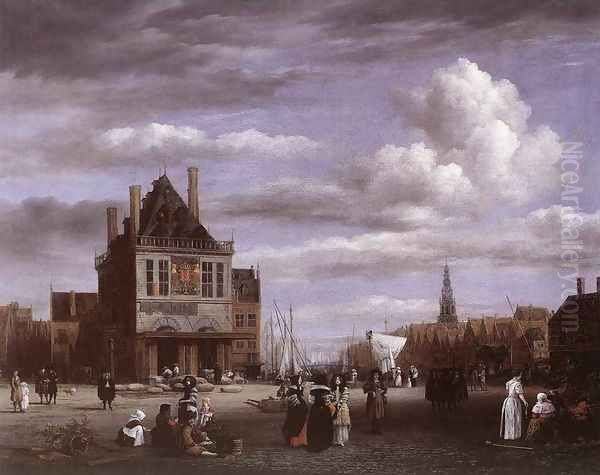 The Dam Square In Amsterdam Oil Painting by Jacob Van Ruisdael