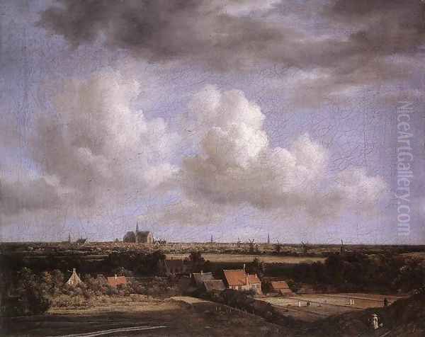 Landscape with a View of Haarlem 1670-75 Oil Painting by Jacob Van Ruisdael