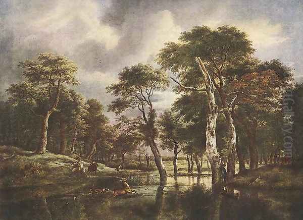 The Hunt Oil Painting by Jacob Van Ruisdael