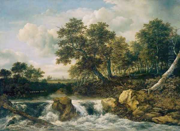 Landscape with Waterfall Oil Painting by Jacob Van Ruisdael