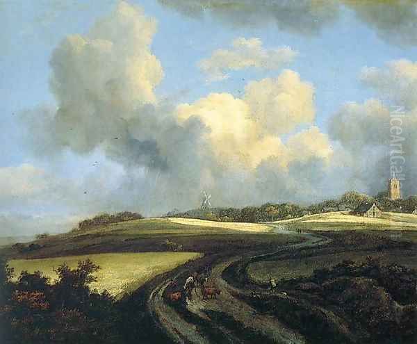 Road through Corn Fields near the Zuider Zee Oil Painting by Jacob Van Ruisdael