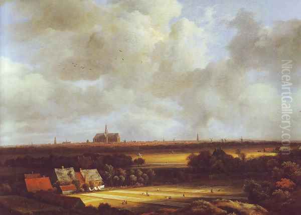 View of haarlem with bleaching grounds2 Oil Painting by Jacob Van Ruisdael