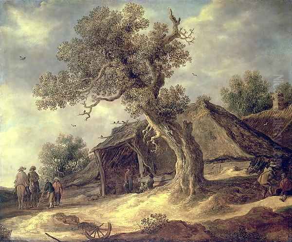 Landscape with an Oak 1634 Oil Painting by Jacob Van Ruisdael