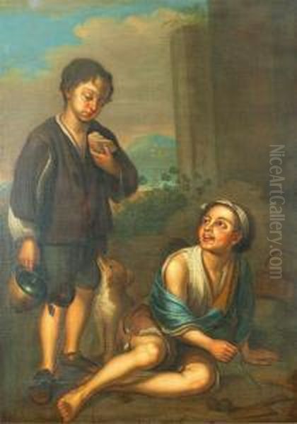 Tva Bondpojkar Oil Painting by Bartolome Esteban Murillo