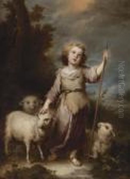 The Good Shepherd Oil Painting by Bartolome Esteban Murillo