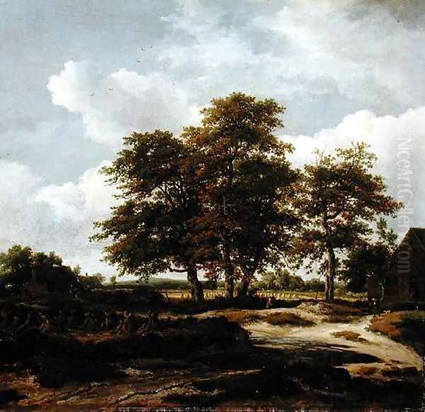 Wooded Landscape with Cornfields 1655 60 Oil Painting by Jacob Van Ruisdael