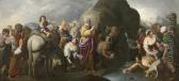 Moses Striking The Rock Oil Painting by Bartolome Esteban Murillo