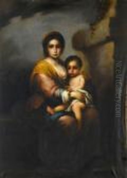 Madonna With Child Oil Painting by Bartolome Esteban Murillo