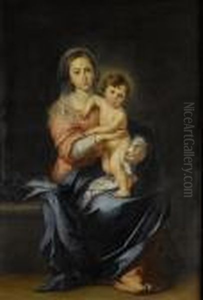 Madonna And Child Oil Painting by Bartolome Esteban Murillo