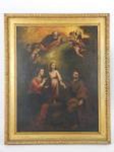 The Holy Family And The Heavenly Trinity Oil Painting by Bartolome Esteban Murillo