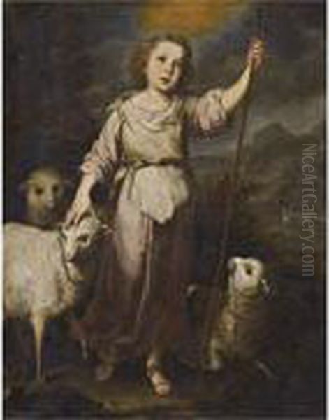 The Good Shepherd Oil Painting by Bartolome Esteban Murillo