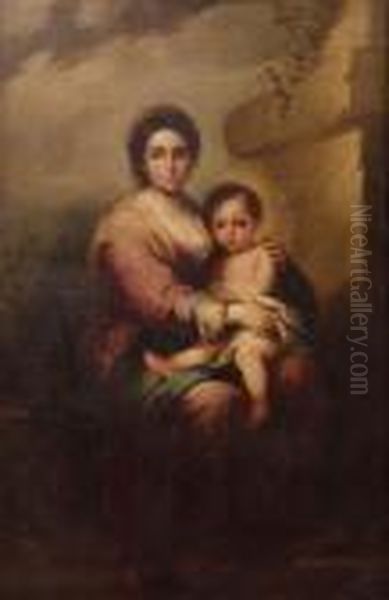 Madonna Col Bambino Oil Painting by Bartolome Esteban Murillo