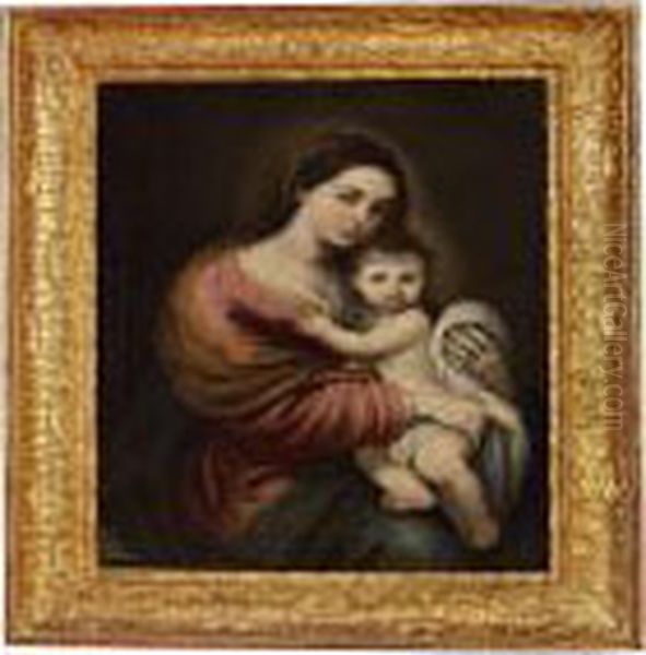 Madonna And Child Oil Painting by Bartolome Esteban Murillo