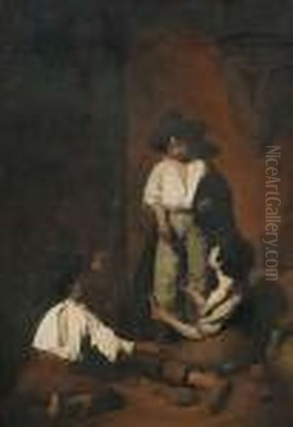 Children Playing Cards. Oil Painting by Bartolome Esteban Murillo