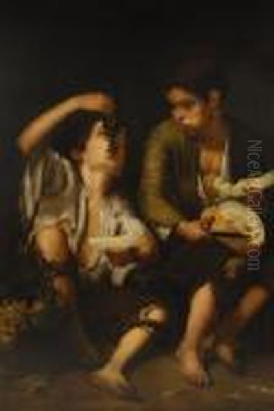 The Melon Eaters Oil Painting by Bartolome Esteban Murillo