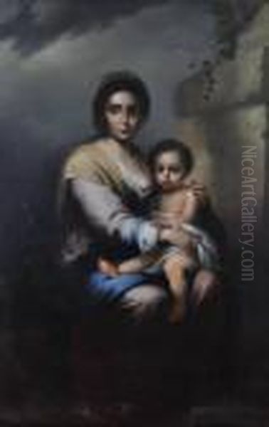 Portrait Of A Woman And Child Oil Painting by Bartolome Esteban Murillo