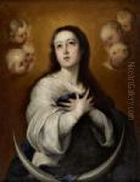 Nossa Senhora Da Conceicao Oil Painting by Bartolome Esteban Murillo