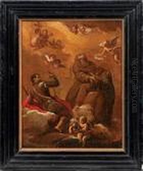 Heiligenszene Mitfranziskanern Im Himmel Oil Painting by Bartolome Esteban Murillo