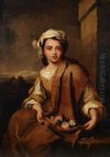 The Flowergirl Oil Painting by Bartolome Esteban Murillo