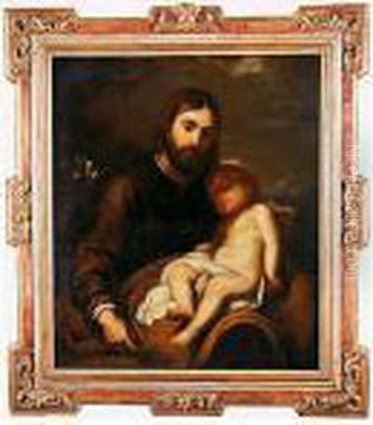 San Jose Con Elnino Oil Painting by Bartolome Esteban Murillo