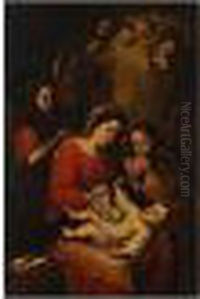 Virgen Con El Nino Yangeles Oil Painting by Bartolome Esteban Murillo