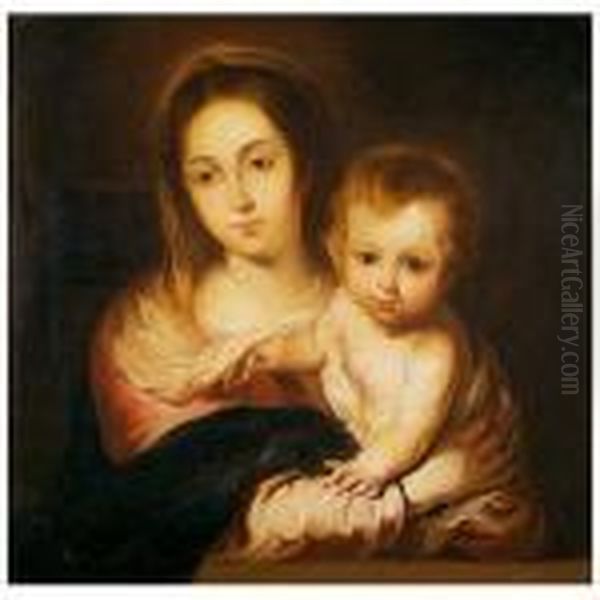 Virgen Con Elnino Oil Painting by Bartolome Esteban Murillo