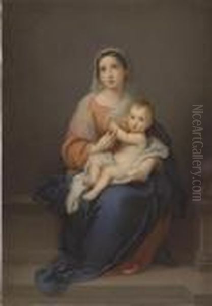 Madonna And Child Oil Painting by Bartolome Esteban Murillo