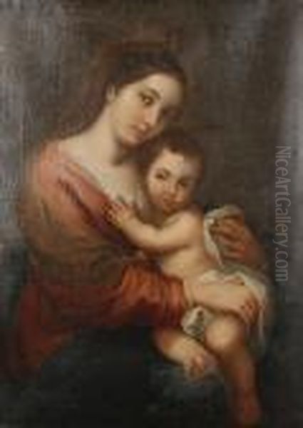 Madonna And Child Oil Painting by Bartolome Esteban Murillo