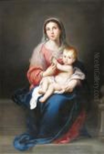 Madonna And Child Oil Painting by Bartolome Esteban Murillo