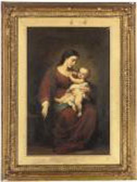 Virgin And Child Oil Painting by Bartolome Esteban Murillo