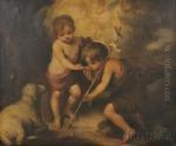 Children With A Shell Oil Painting by Bartolome Esteban Murillo