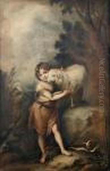 The Infant Saint John With The Lamb Oil Painting by Bartolome Esteban Murillo