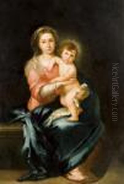 Maria A Gyermek Jezussal Oil Painting by Bartolome Esteban Murillo