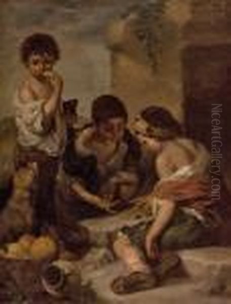 Buben Beim Wurfelspiel Oil Painting by Bartolome Esteban Murillo