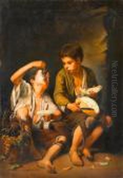 Melonenesser. Oil Painting by Bartolome Esteban Murillo