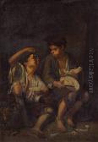 Two Children Eating A Melon And Grapes Oil Painting by Bartolome Esteban Murillo