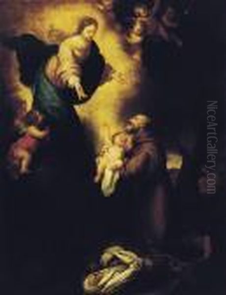 Vision Of Saint Felix Of Cantalicio Oil Painting by Bartolome Esteban Murillo