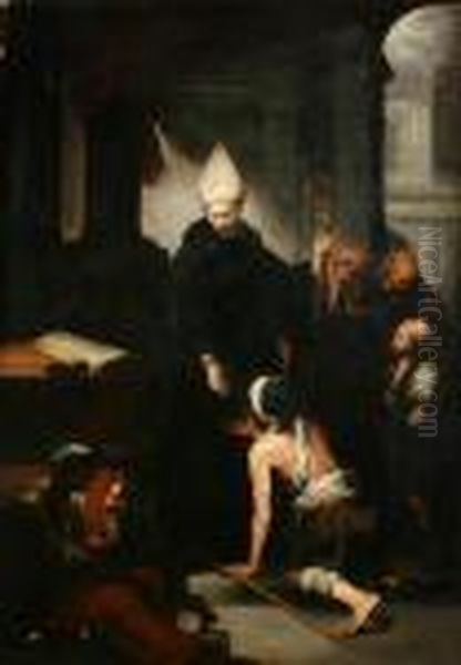 Beggars In The Church Oil Painting by Bartolome Esteban Murillo