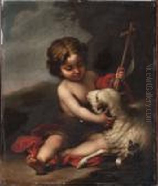 Johannes Doparen Som Barn Oil Painting by Bartolome Esteban Murillo