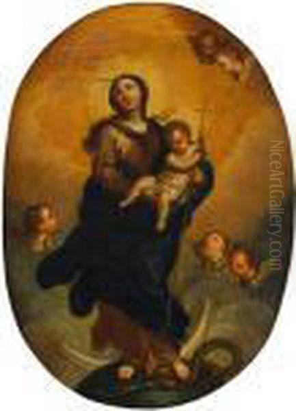 Infant St. John The Baptist Slaying The Snake Oil Painting by Bartolome Esteban Murillo