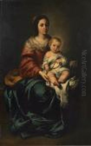 The Madonna And Child With The Rosary Oil Painting by Bartolome Esteban Murillo