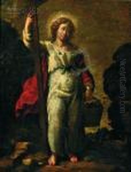 St. John The Baptist Carrying The Cross Oil Painting by Bartolome Esteban Murillo