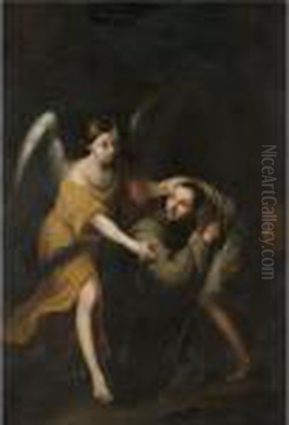 Saint Juan De Dios Oil Painting by Bartolome Esteban Murillo