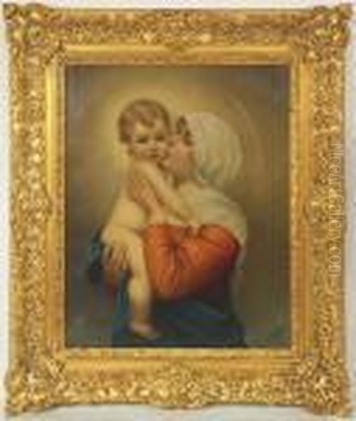 Madonna Col Bambino Oil Painting by Bartolome Esteban Murillo