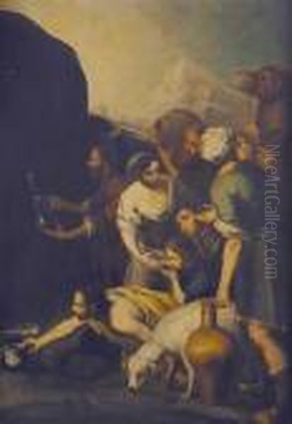 Israelites Gathering Water Oil Painting by Bartolome Esteban Murillo