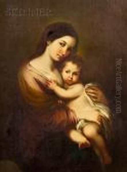 Madonna And Child Oil Painting by Bartolome Esteban Murillo