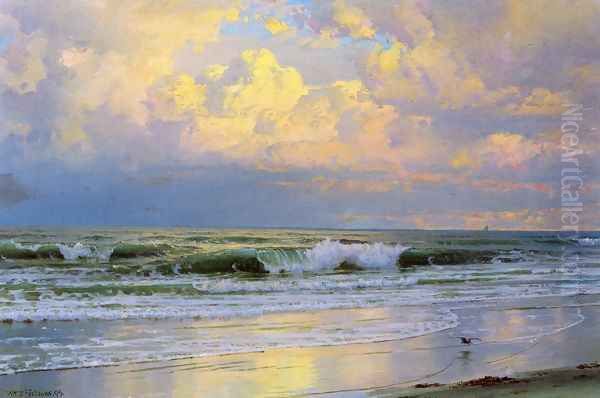 Breaking Waves I Oil Painting by William Trost Richards