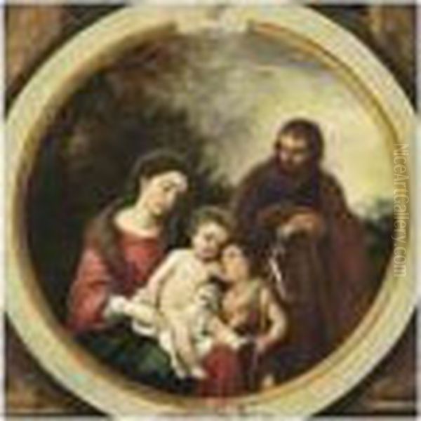 Sainte Famille Avec Saint Jean-baptiste Oil Painting by Bartolome Esteban Murillo